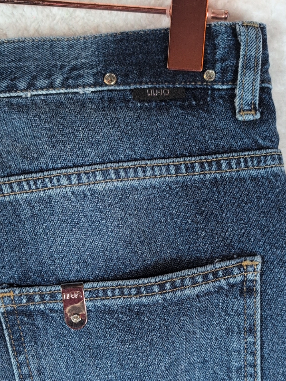 198-Liu-jo Style High-Rise Straight Jeans - Blue Denim‎ - Picture 8 of 9